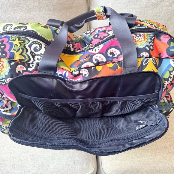 Vera Bradley Rolling Duffle Travel Bag Multicolor Floral - Picture 14 of 16